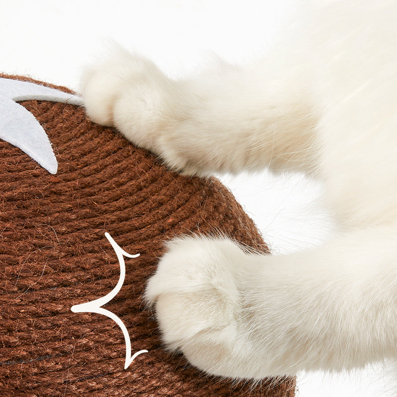 Contemporary Creative Mushroom-Shaped Cylindrical Medium Density Fiberboard Velvet Sisal Cat Scratching Post For Bedroom Cuvalon