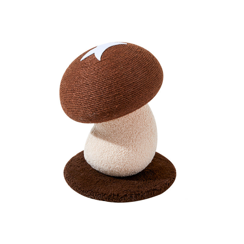 Contemporary Creative Mushroom-Shaped Cylindrical Medium Density Fiberboard Velvet Sisal Cat Scratching Post For Bedroom Cuvalon
