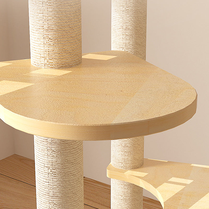 Contemporary Creative Treehouse Design Medium Density Fiberboard Sisal Kraft Paper Velvet Plastic Cotton-Linen Cat Tree & Condo 1-Hammock 1-Scratching Post For Living Room Cuvalon