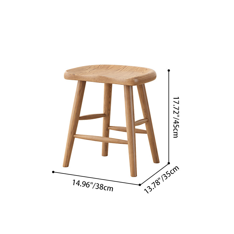 Contemporary Nordic North American Ash Wood Saddle Seat Dining Chair - Curved Wooden Chairs For Dining Room & Kitchen Cuvalon