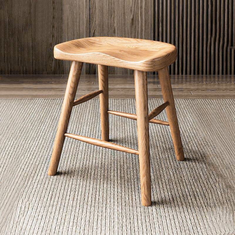 Contemporary Nordic North American Ash Wood Saddle Seat Dining Chair - Curved Wooden Chairs For Dining Room & Kitchen Cuvalon