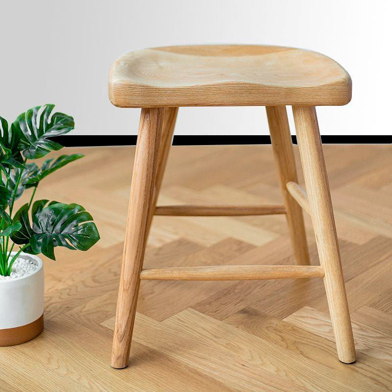 Contemporary Nordic North American Ash Wood Saddle Seat Dining Chair - Curved Wooden Chairs For Dining Room & Kitchen Cuvalon