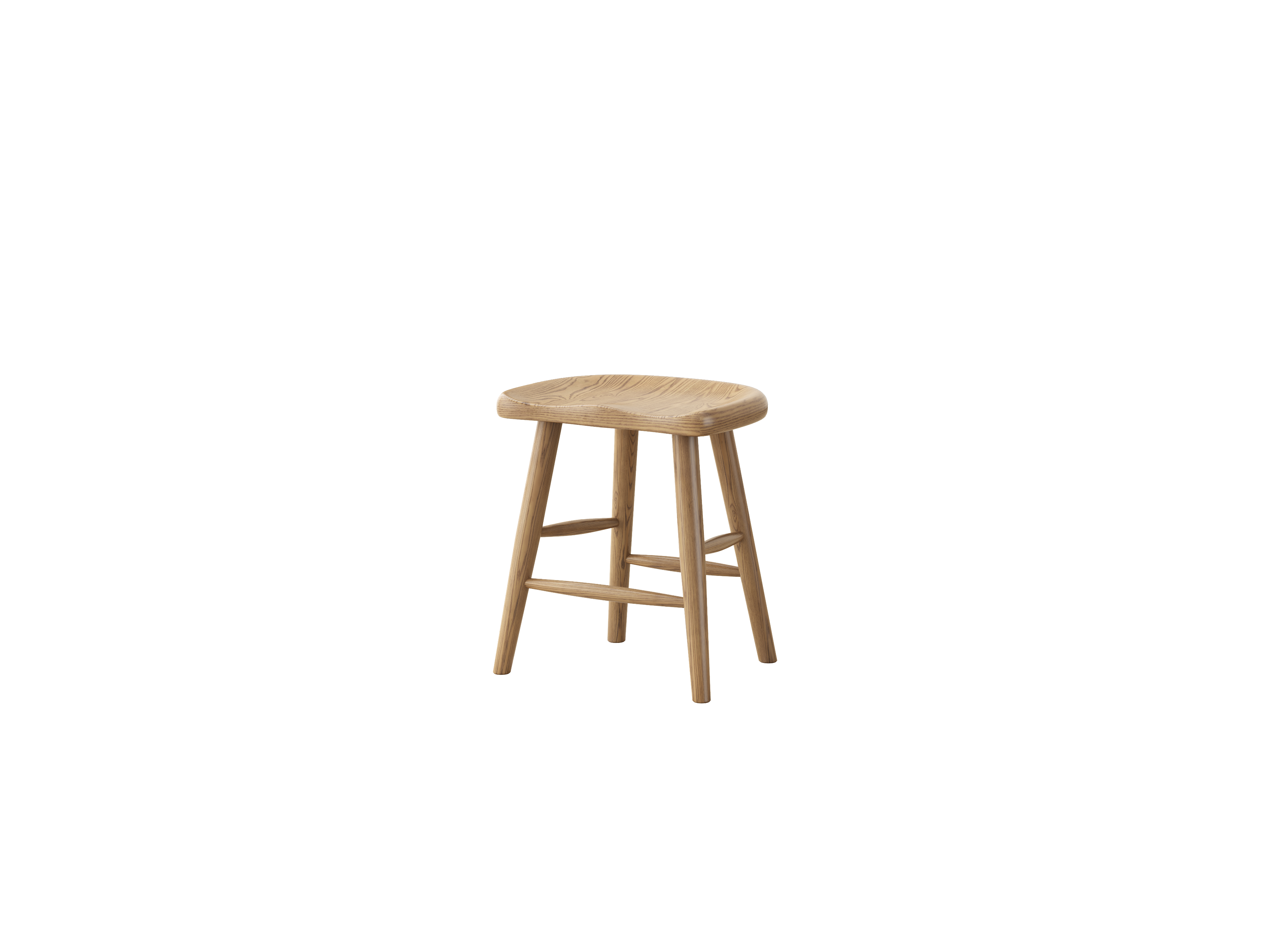Contemporary Nordic North American Ash Wood Saddle Seat Dining Chair - Curved Wooden Chairs For Dining Room & Kitchen Cuvalon