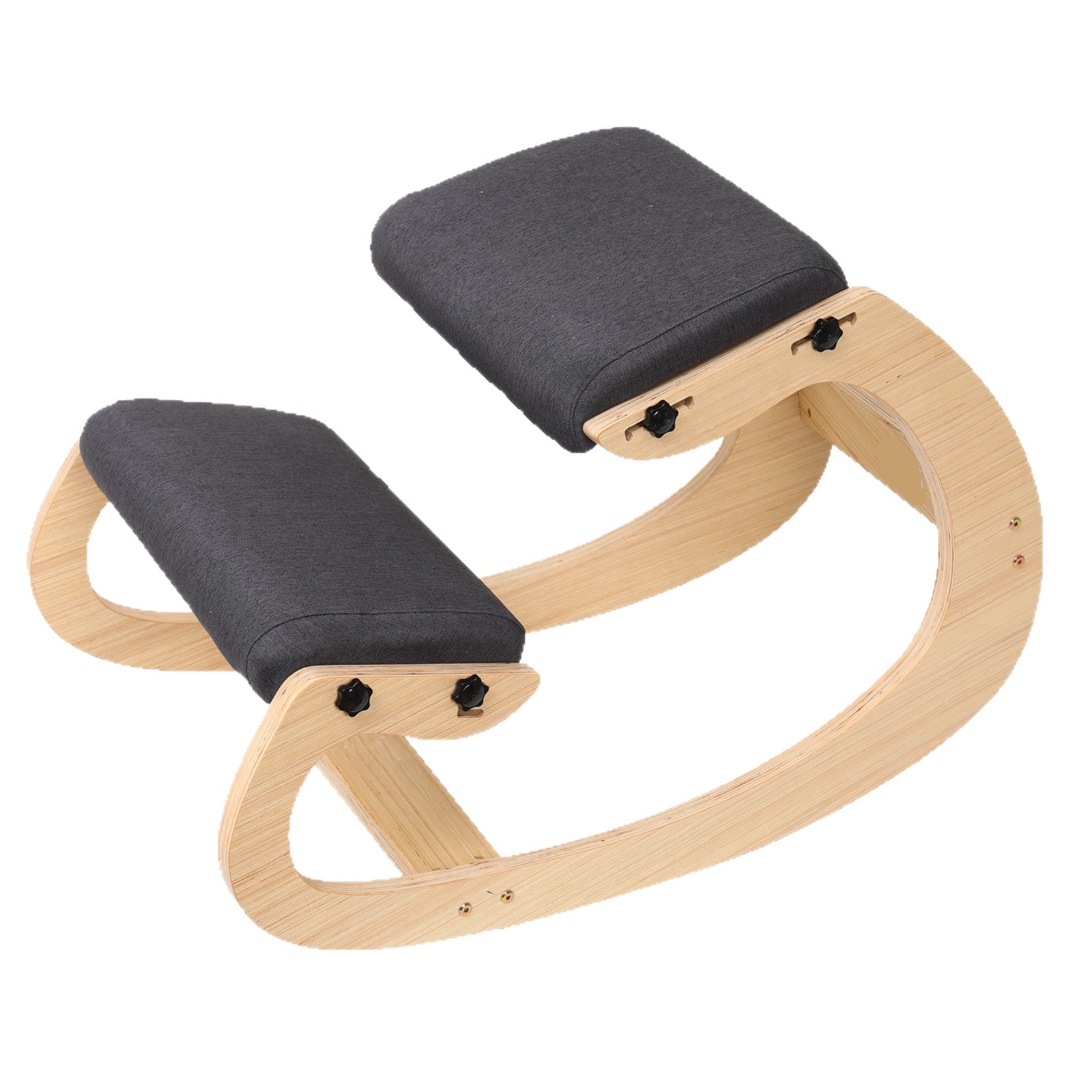 Modern Minimalist Curved Kids Solid Wood Cotton-Linen Correction Chair Desk Chair Armless Backless For Home Office Cuvalon