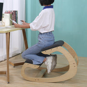 Modern Minimalist Curved Kids Solid Wood Cotton-Linen Correction Chair Desk Chair Armless Backless For Home Office Cuvalon