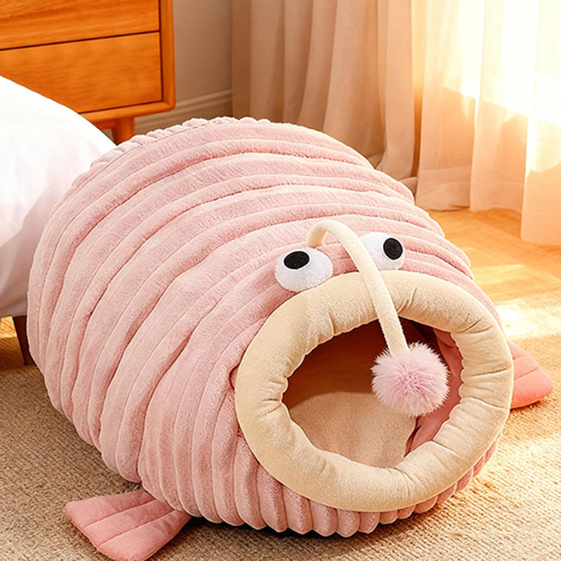 Contemporary Creative Lantern Fish Crystal Velvet PP Cotton Cat Bed Dog Bed For Bedroom Cuvalon