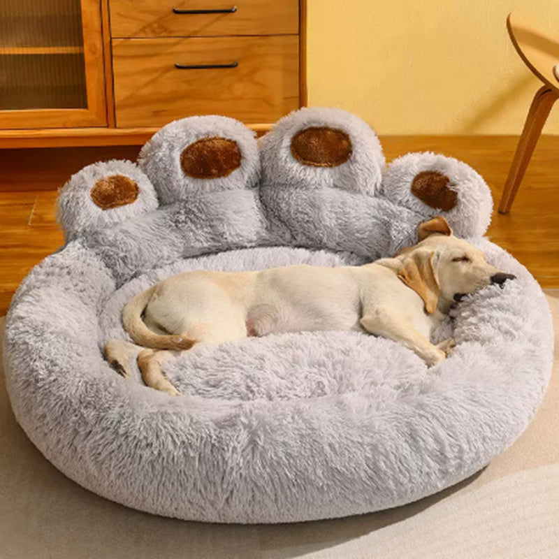 Contemporary Creative Round Claw-Shaped Arctic Velvet Plush Polyester Fiber Pet Bed Cat Bed For Bedroom Cuvalon