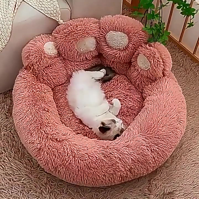 Contemporary Creative Round Claw-Shaped Arctic Velvet Plush Polyester Fiber Pet Bed Cat Bed For Bedroom Cuvalon