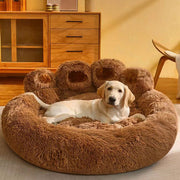 Contemporary Creative Round Claw-Shaped Arctic Velvet Plush Polyester Fiber Pet Bed Cat Bed For Bedroom Cuvalon