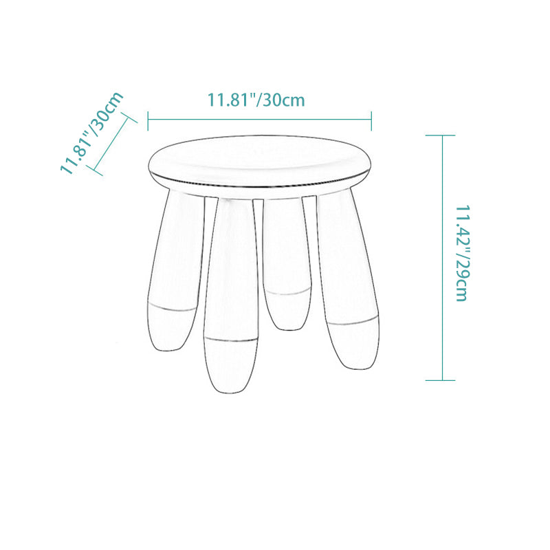 Modern Minimalist Cylindrical Kid PP Low Stool Backless Armless For Living Room Cuvalon