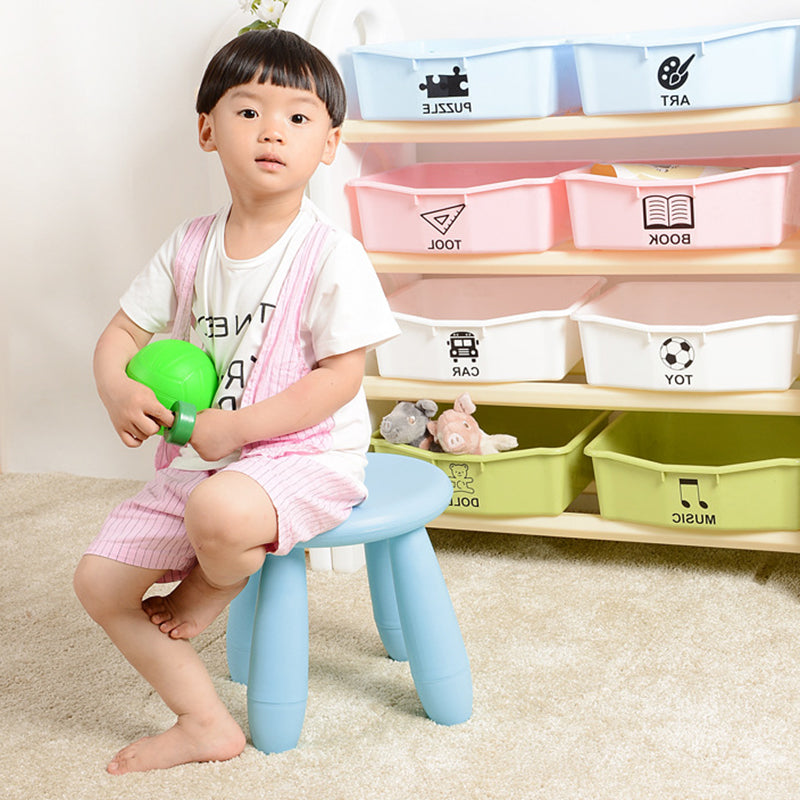 Modern Minimalist Cylindrical Kid PP Low Stool Backless Armless For Living Room Cuvalon