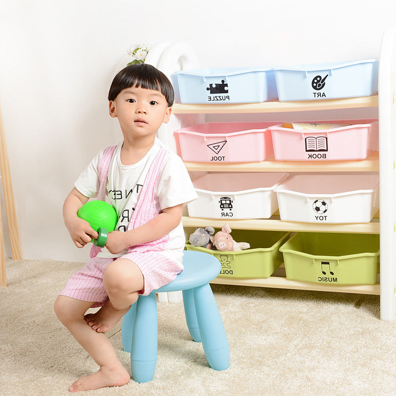 Modern Minimalist Cylindrical Kid PP Low Stool Backless Armless For Living Room Cuvalon