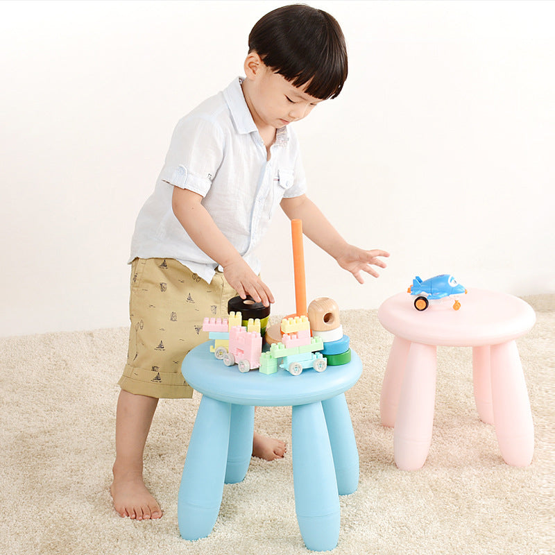 Modern Minimalist Cylindrical Kid PP Low Stool Backless Armless For Living Room Cuvalon