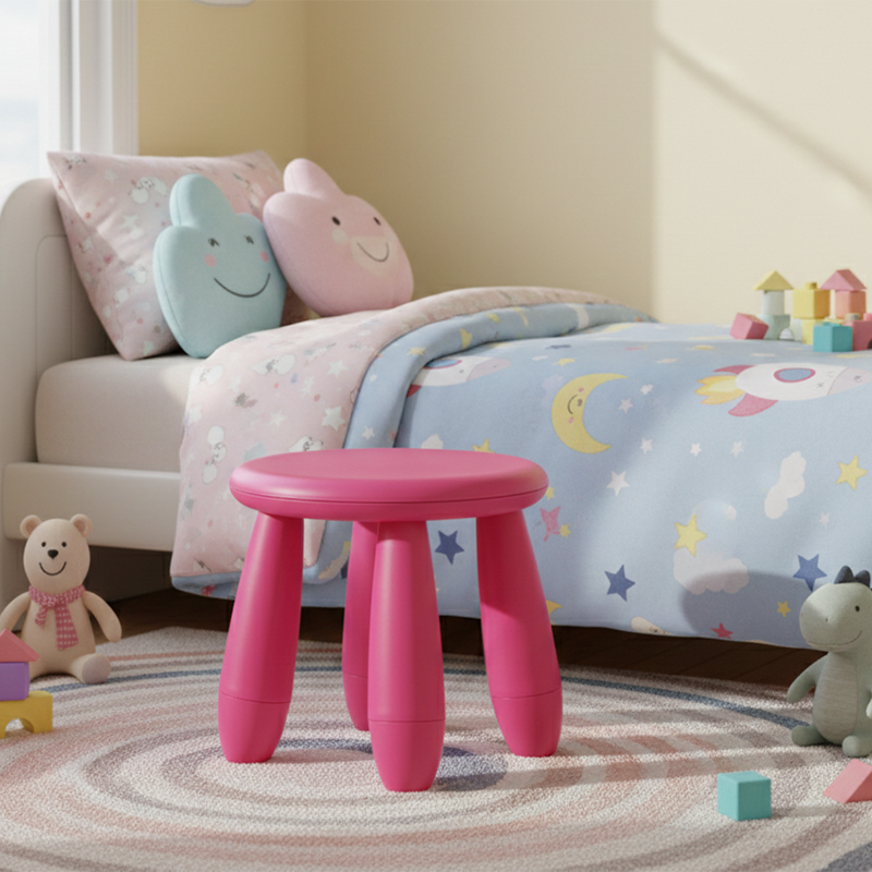 Modern Minimalist Cylindrical Kid PP Low Stool Backless Armless For Living Room Cuvalon