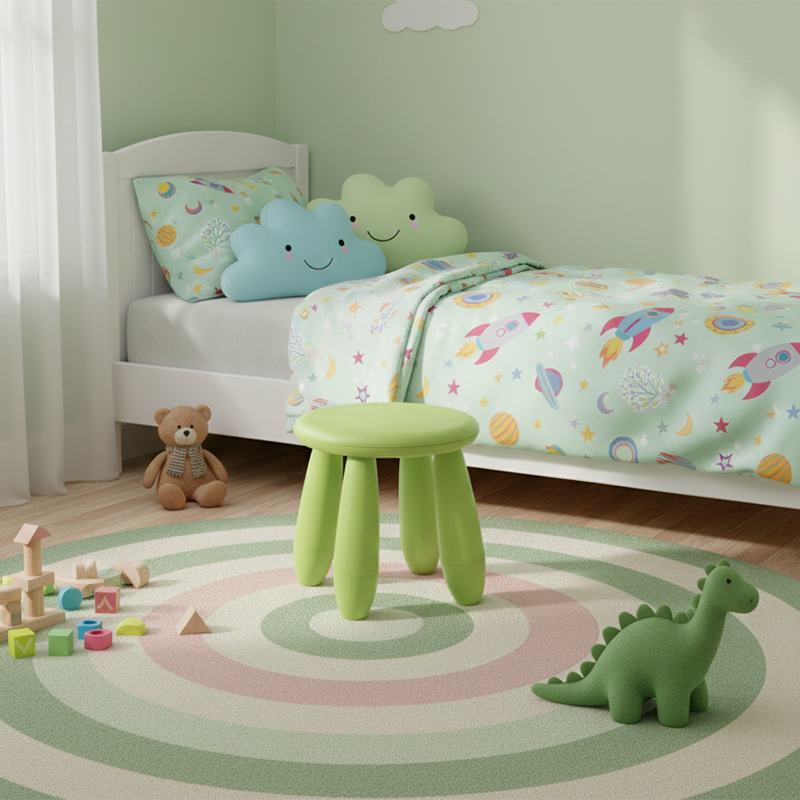 Modern Minimalist Cylindrical Kid PP Low Stool Backless Armless For Living Room Cuvalon