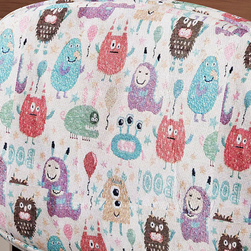 Contemporary Creative Rectangular Kid Cartoon Cotton-Linen Rubberwood Multi-Layer Plywood Desk Chair Height Adjustment Backrest Armrest For Home Office Cuvalon