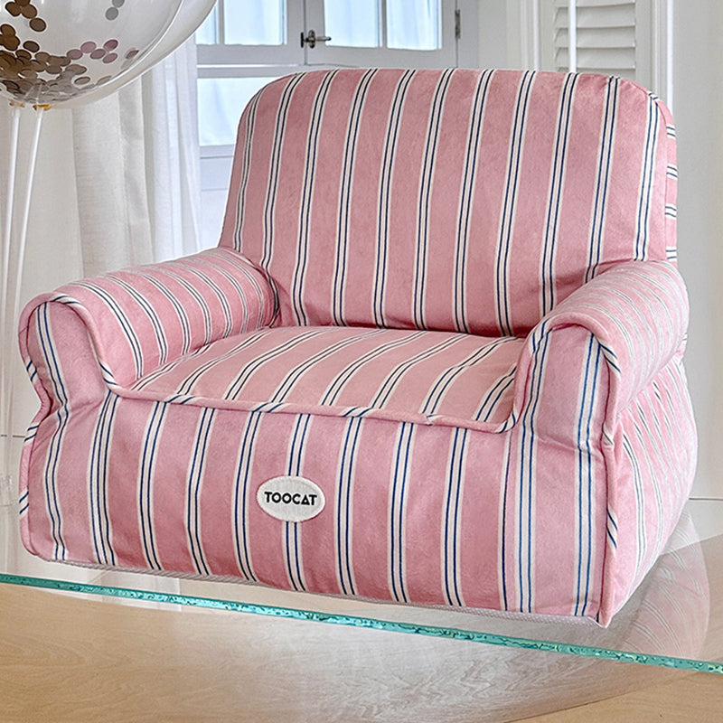 Modern Minimalist Rectangular Fabric PP Cotton Pet Accent Chair Backrest Armrest For Living Room Cuvalon