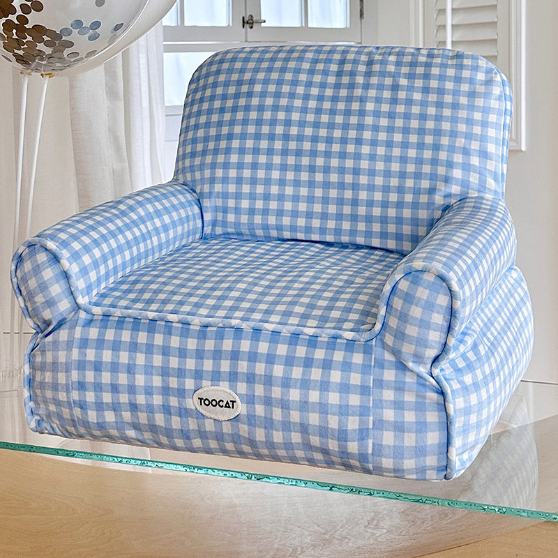 Modern Minimalist Rectangular Fabric PP Cotton Pet Accent Chair Backrest Armrest For Living Room Cuvalon