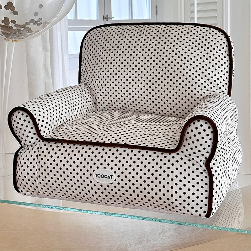 Modern Minimalist Rectangular Fabric PP Cotton Pet Accent Chair Backrest Armrest For Living Room Cuvalon