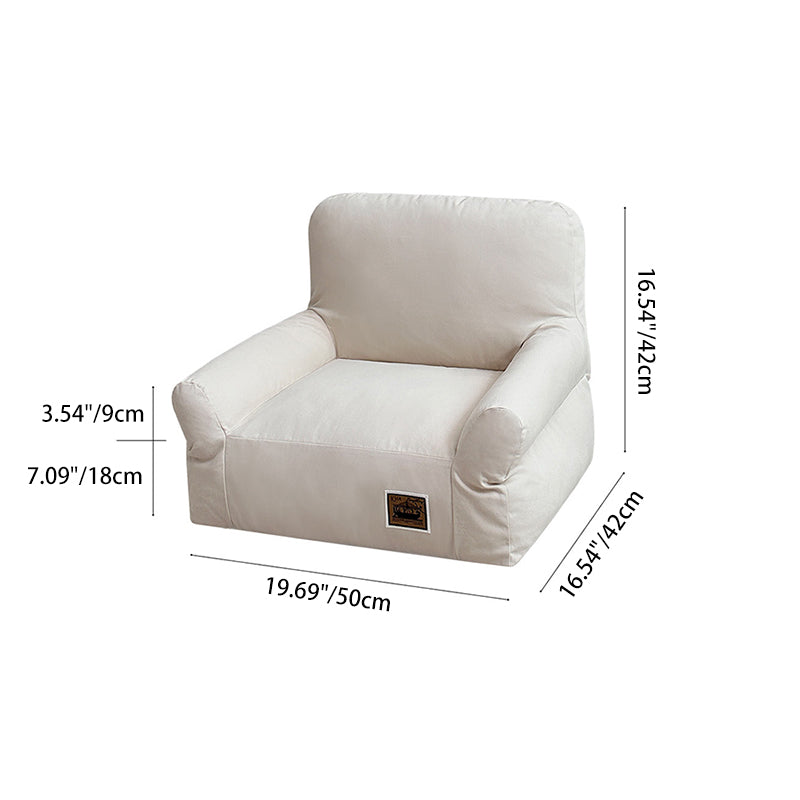 Modern Minimalist Rectangular Fabric PP Cotton Pet Accent Chair Backrest Armrest For Living Room Cuvalon