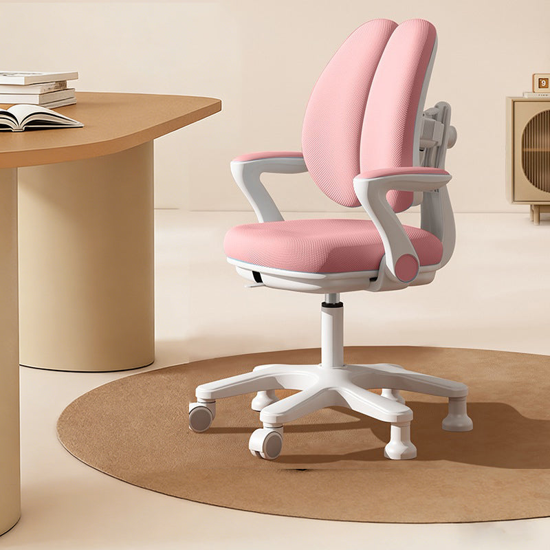 Contemporary Creative Curved Rabbit-Ear Design Kids PP Mesh Fabric Height-Adjustable Desk Chair Backrest Armrest For Home Office Cuvalon