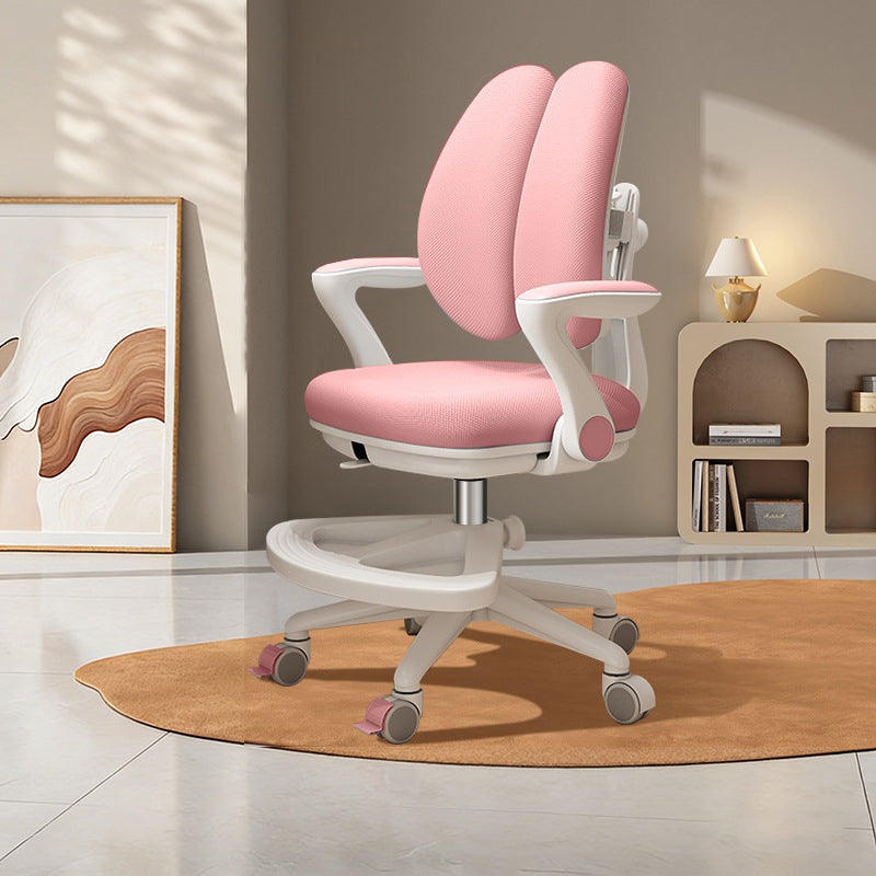 Contemporary Creative Curved Rabbit-Ear Design Kids PP Mesh Fabric Height-Adjustable Desk Chair Backrest Armrest For Home Office Cuvalon