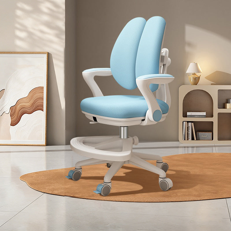Contemporary Creative Curved Rabbit-Ear Design Kids PP Mesh Fabric Height-Adjustable Desk Chair Backrest Armrest For Home Office Cuvalon