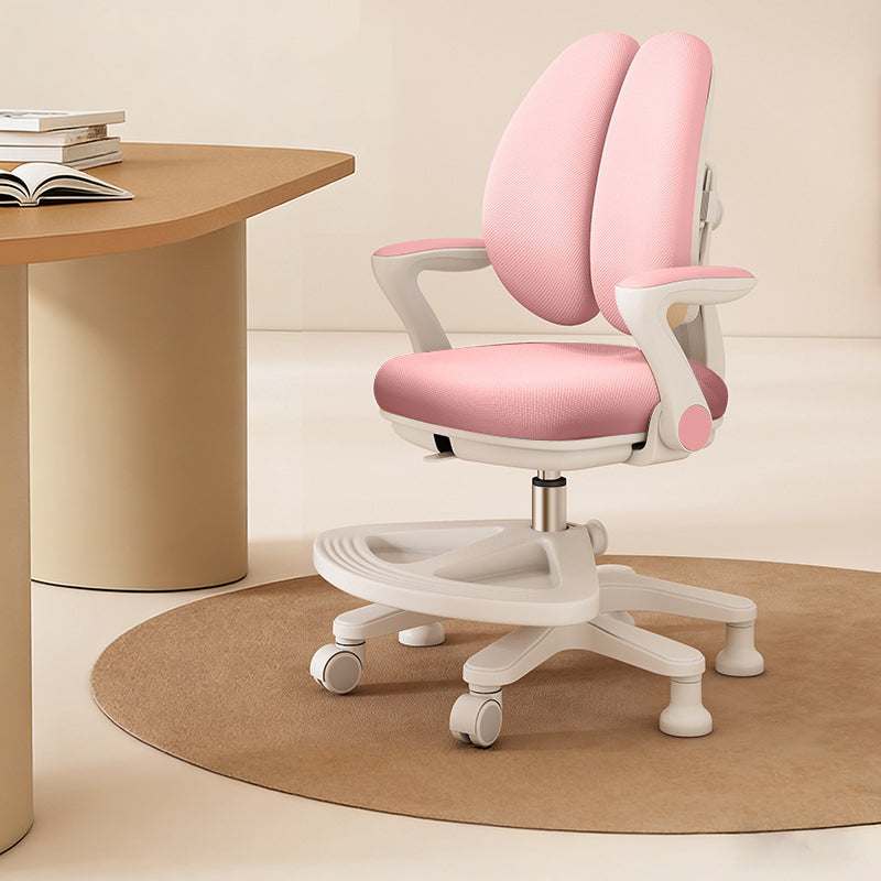 Contemporary Creative Curved Rabbit-Ear Design Kids PP Mesh Fabric Height-Adjustable Desk Chair Backrest Armrest For Home Office Cuvalon