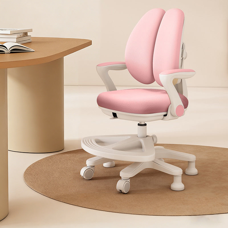 Contemporary Creative Curved Rabbit-Ear Design Kids PP Mesh Fabric Height-Adjustable Desk Chair Backrest Armrest For Home Office Cuvalon