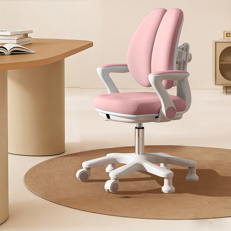 Contemporary Creative Curved Rabbit-Ear Design Kids PP Mesh Fabric Height-Adjustable Desk Chair Backrest Armrest For Home Office Cuvalon