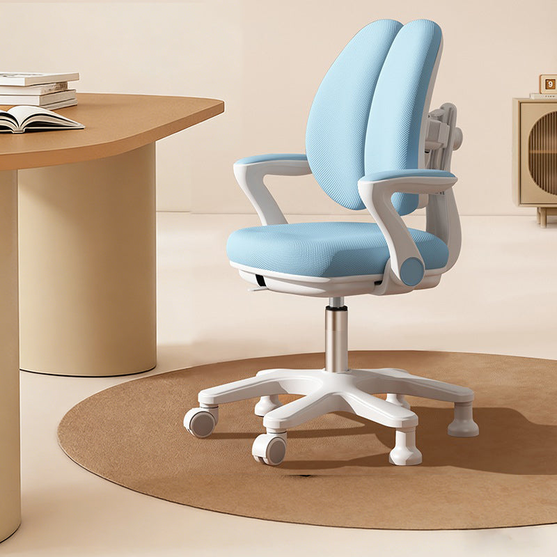 Contemporary Creative Curved Rabbit-Ear Design Kids PP Mesh Fabric Height-Adjustable Desk Chair Backrest Armrest For Home Office Cuvalon