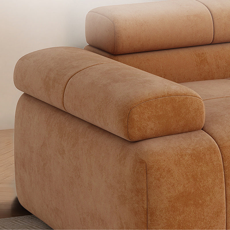 Contemporary Scandinavian High-Resilience Foam Velvet Compressed Sofa - Rectangular Modular Low-Profile Sofa For Living Room Cuvalon
