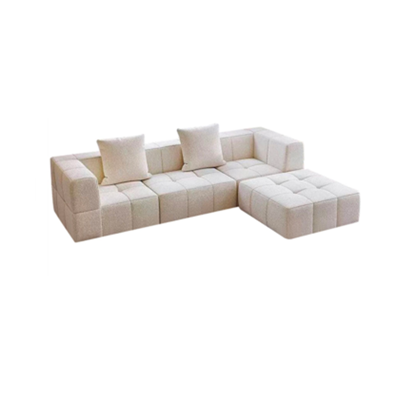 Contemporary Scandinavian Lambswool High-Resilience Foam Modular Compression Sofa - Rectangular Space-Saving Sofa For Living Room Cuvalon
