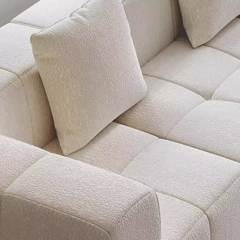 Contemporary Scandinavian Lambswool High-Resilience Foam Modular Compression Sofa - Rectangular Space-Saving Sofa For Living Room Cuvalon
