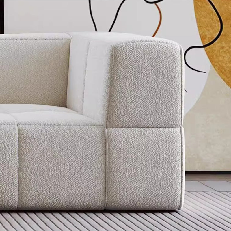 Contemporary Scandinavian Lambswool High-Resilience Foam Modular Compression Sofa - Rectangular Space-Saving Sofa For Living Room Cuvalon