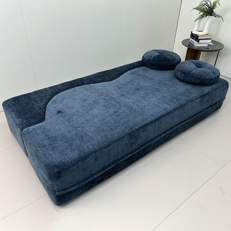 Contemporary Scandinavian Chenille Upholstery High-Resilience Foam Convertible Foldable Sofa Bed - U-Shaped Modular Compressed Loveseat Sofa For Living Room Cuvalon