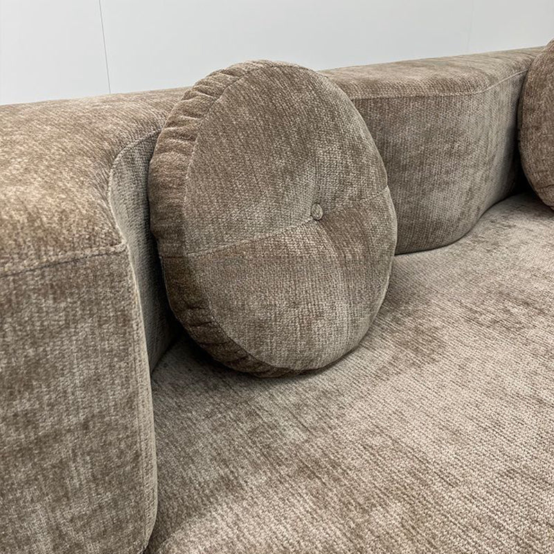 Contemporary Scandinavian Chenille Upholstery High-Resilience Foam Convertible Foldable Sofa Bed - U-Shaped Modular Compressed Loveseat Sofa For Living Room Cuvalon
