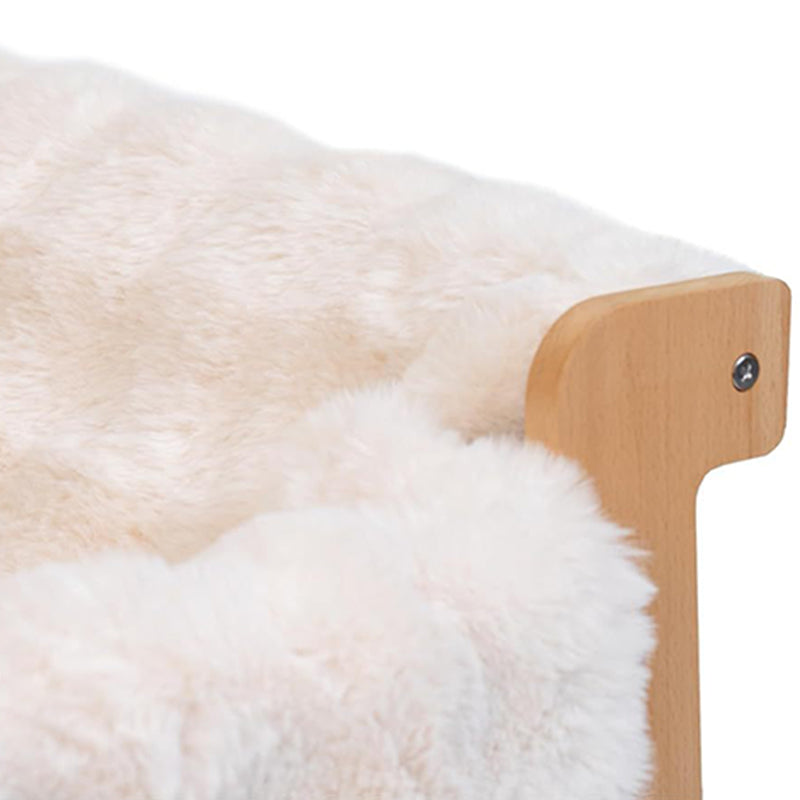 Modern Minimalist Rectangular Pine Wood Bubble Velvet Fabric Cat Bed Backrest Armrest For Bedroom Cuvalon