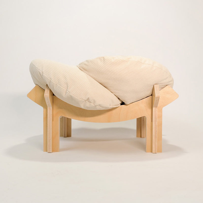 Modern Minimalist Floral-Shaped Curved Multi-Layer Plywood Velvet Cat Bed 4-Leg For Bedroom Cuvalon