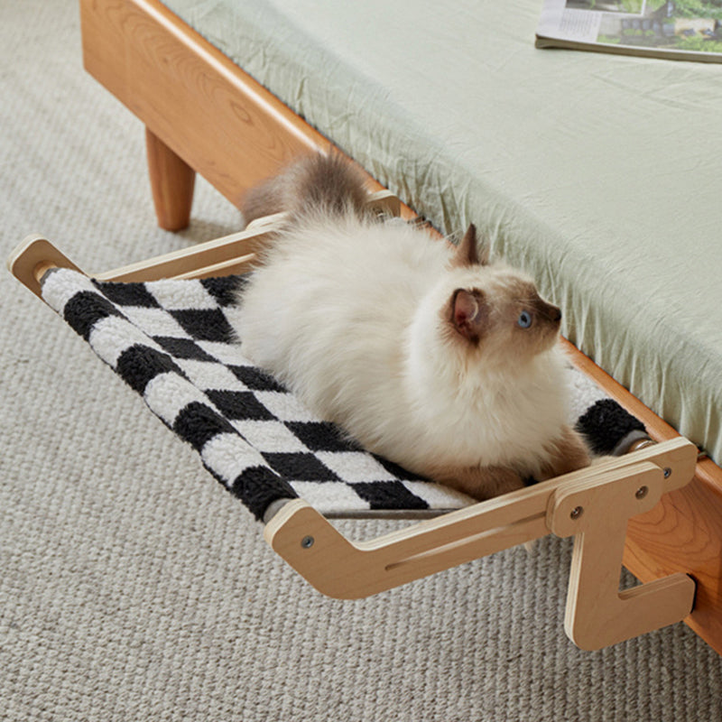Modern Minimalist Rectangular Multi-Layer Plywood Cotton Linen Stainless Steel Hanging Cat Bed 2-Leg For Bedroom Cuvalon