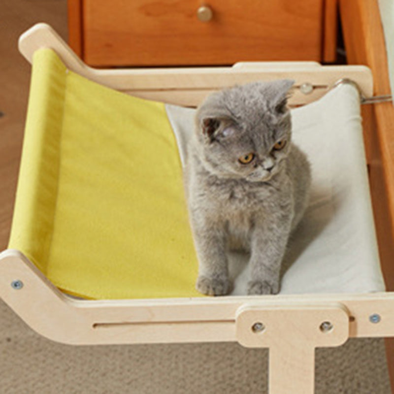 Modern Minimalist Rectangular Multi-Layer Plywood Cotton Linen Stainless Steel Hanging Cat Bed 2-Leg For Bedroom Cuvalon