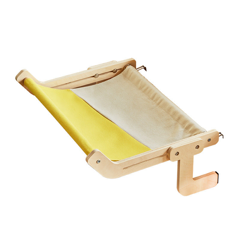 Modern Minimalist Rectangular Multi-Layer Plywood Cotton Linen Stainless Steel Hanging Cat Bed 2-Leg For Bedroom Cuvalon