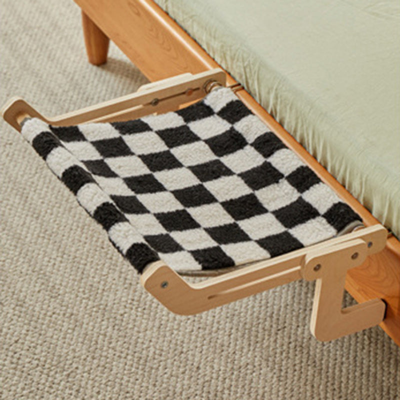 Modern Minimalist Rectangular Multi-Layer Plywood Cotton Linen Stainless Steel Hanging Cat Bed 2-Leg For Bedroom Cuvalon