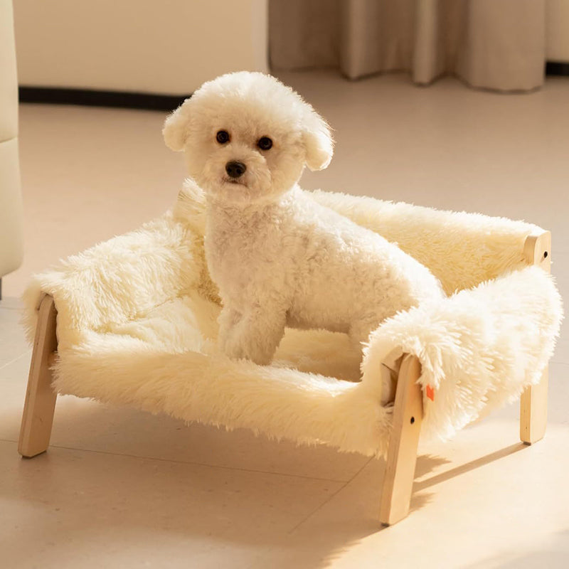 Modern Minimalist Rectangular Pine Plywood Velvet Cat Bed Backrest Armrest For Bedroom Cuvalon