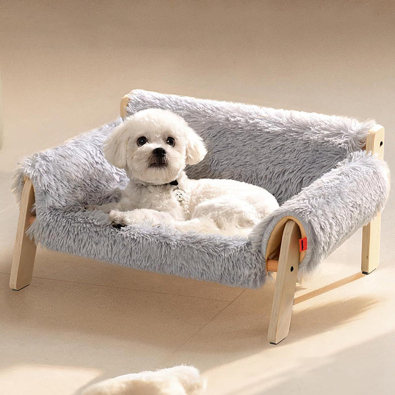 Modern Minimalist Rectangular Pine Plywood Velvet Cat Bed Backrest Armrest For Bedroom Cuvalon