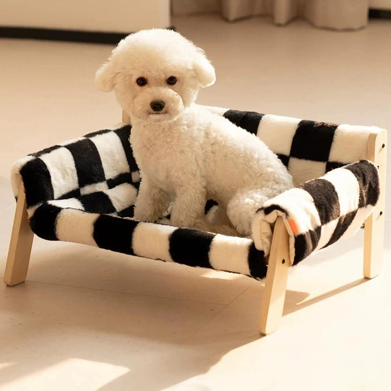 Modern Minimalist Rectangular Pine Plywood Velvet Cat Bed Backrest Armrest For Bedroom Cuvalon