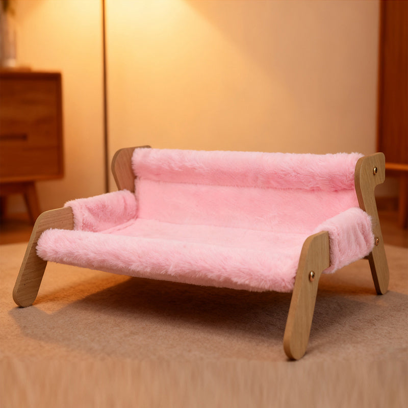 Modern Minimalist Rectangular High Density Fiberboard Velvet Cat Bed Backrest Armrest For Bedroom Cuvalon