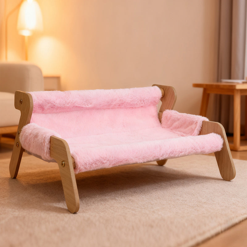 Modern Minimalist Rectangular High Density Fiberboard Velvet Cat Bed Backrest Armrest For Bedroom Cuvalon