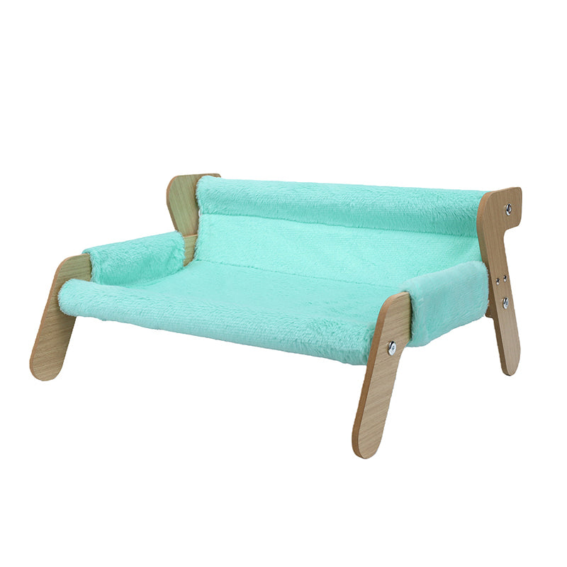 Modern Minimalist Rectangular High Density Fiberboard Velvet Cat Bed Backrest Armrest For Bedroom Cuvalon
