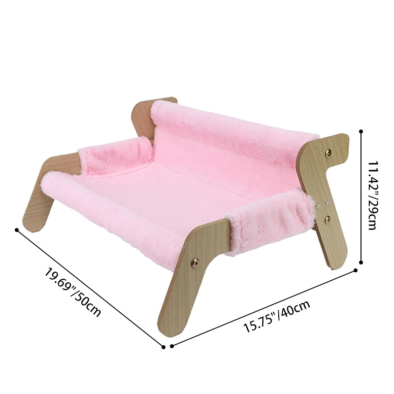 Modern Minimalist Rectangular High Density Fiberboard Velvet Cat Bed Backrest Armrest For Bedroom Cuvalon